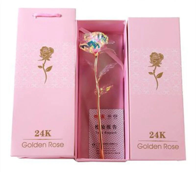 Enchanted Forever Rose in Glass LED Light Christmas Decoration with wooden base