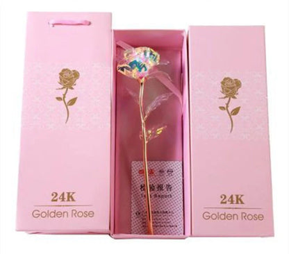 Enchanted Forever Rose in Glass LED Light Christmas Decoration with wooden base