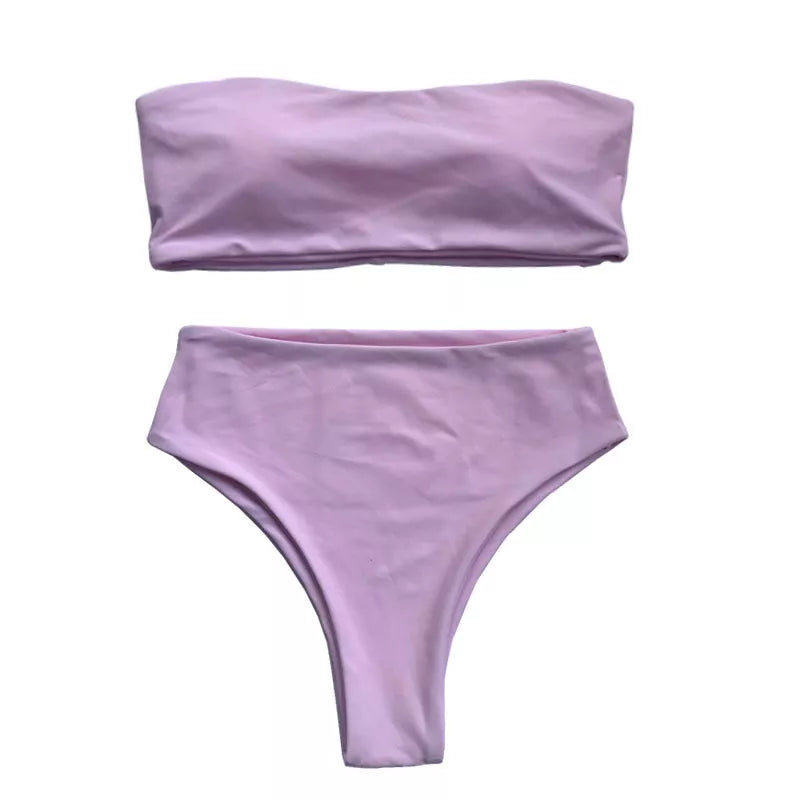 Summer swimwear bikini in various colors with quick-dry fabric and backless design