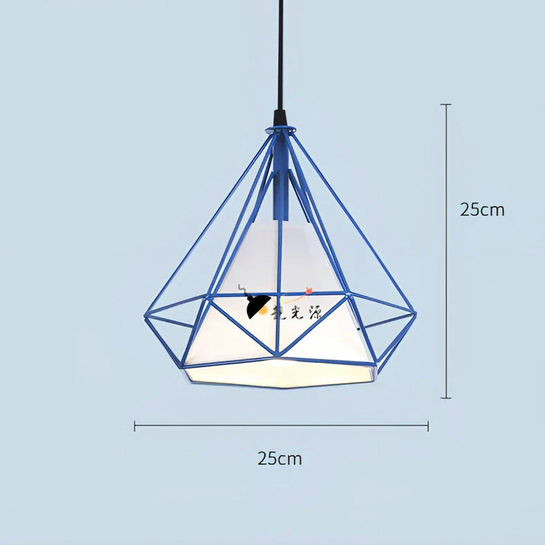 Wrought iron diamond chandelier with adjustable height and LED lighting for 10-15 square metre rooms