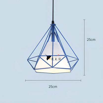 Wrought iron diamond chandelier with adjustable height and LED lighting for 10-15 square metre rooms