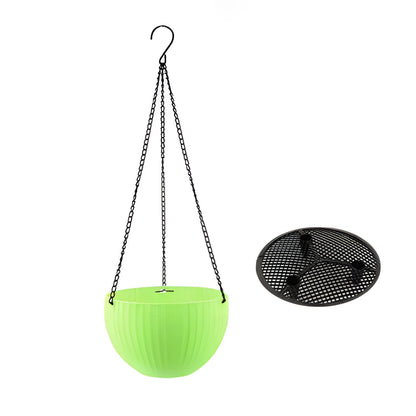 A 210mm diameter hanging basket planter with an attached chain, shown in one of seven available colours.