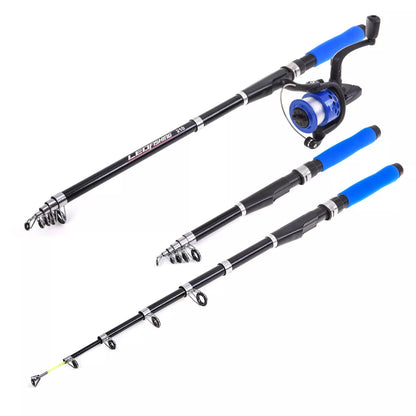 Multi-functional Light Fishing Rod Set from Japan, 2.1m Blue, 10-section design