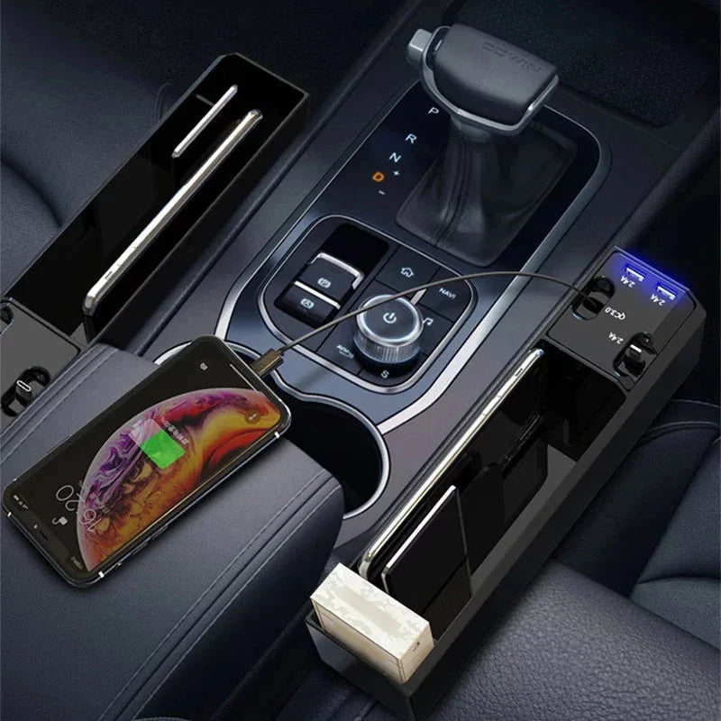 Hhomeenjoy Convenient Car Storage Organizer with Charging Ports