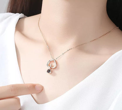 Subloom Heart 100 I Love You silver necklace with heart-shaped pendant