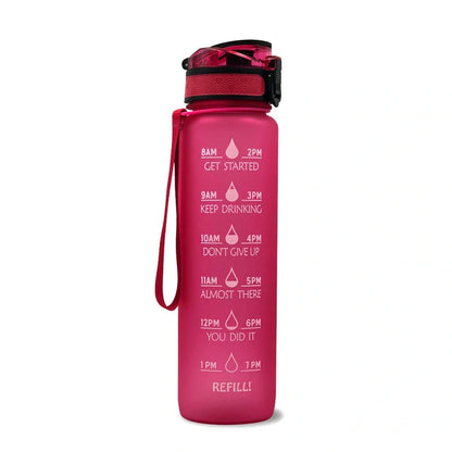 1000ml gradient sports water bottle with 29.5cm height and food-grade plastic construction