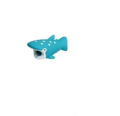 Silicone animal-shaped cable protector for Apple iPhone lightning charging cable.