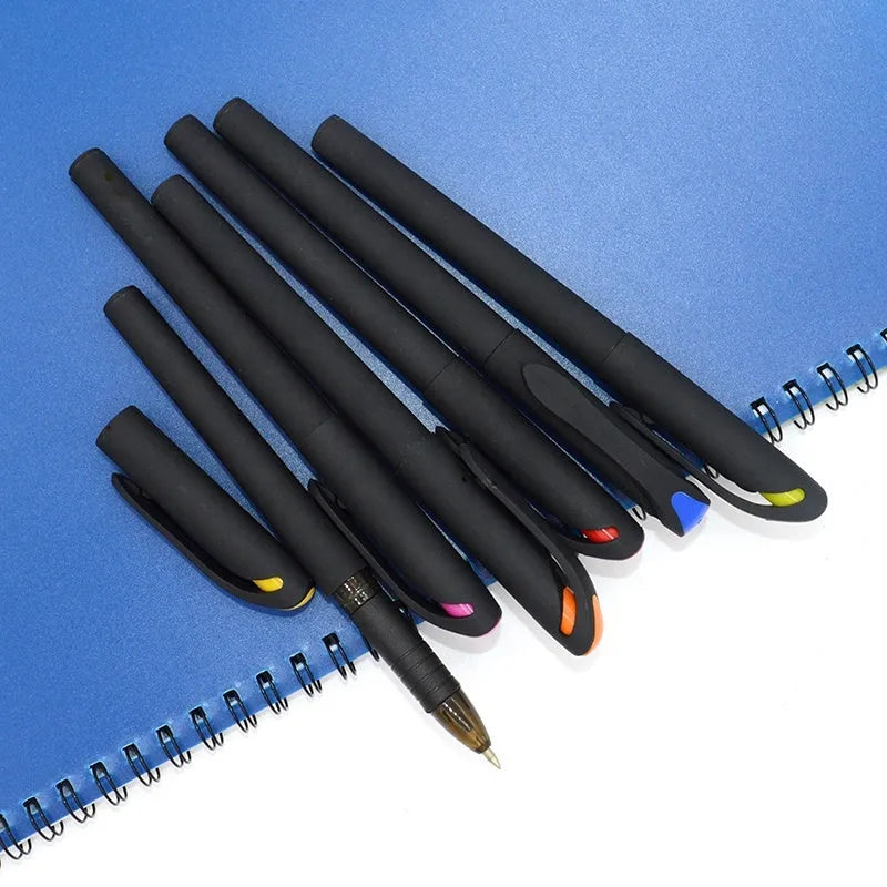 10 plastic gel pens with black refills in various colours, 14cm advertising gift stationery