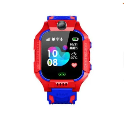 Z6 children smart watch with silicone strap, 128 x 128 touchscreen, and colour options in blue, pink, purple, and red