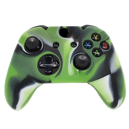 Xbox One controller with soft silicone protective case in blue camouflage colour