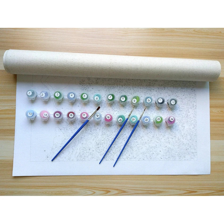 Handcrafted DIY digital oil painting kit for elegant home decor