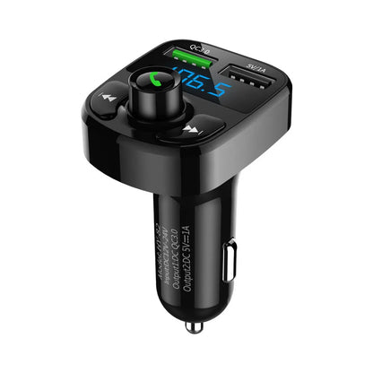 HY82 car MP3 player and Bluetooth adapter for cigarette lighter installation with USB ports