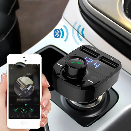 HY82 car MP3 player and Bluetooth adapter for cigarette lighter installation with USB ports
