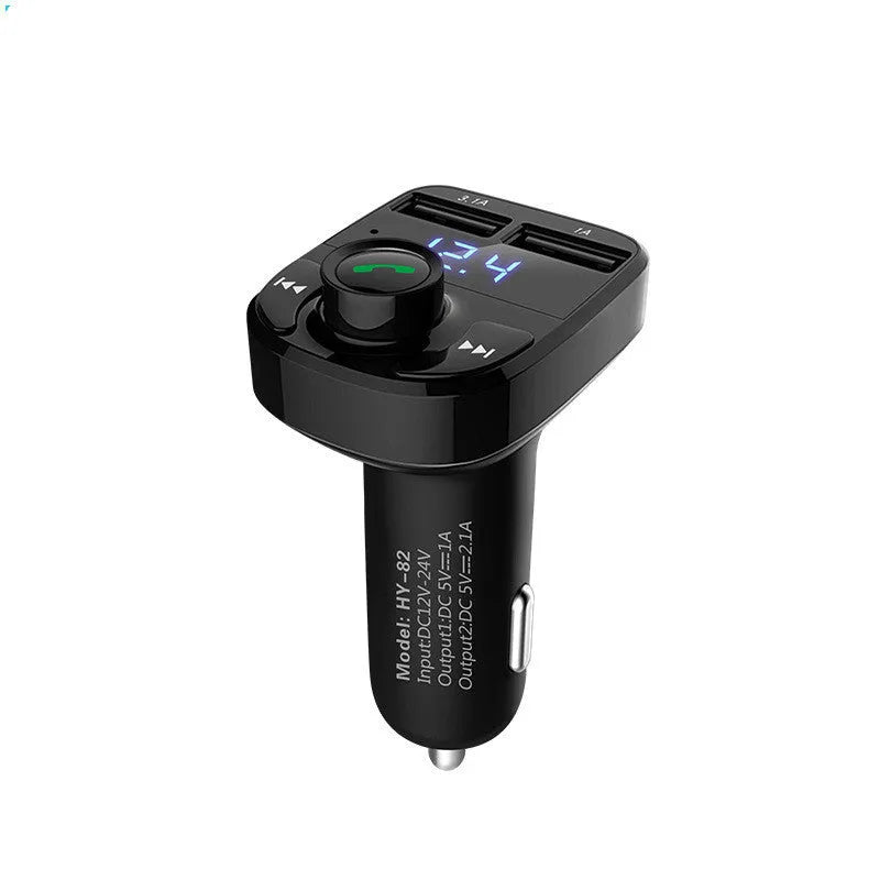 Car MP3 player and Bluetooth adapter with hands-free calling, cigarette lighter installation, dual USB charging ports, supporting U disk MP3 reading and QC 3.0 fast charging for HY82 Hyundai and neutral vehicle compatibility