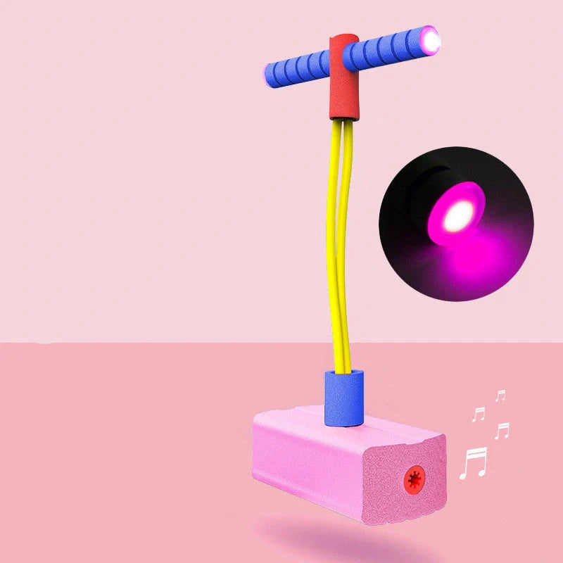 Bouncing ball toy frog for kids with elastic cord and foam base, promoting balance and coordination