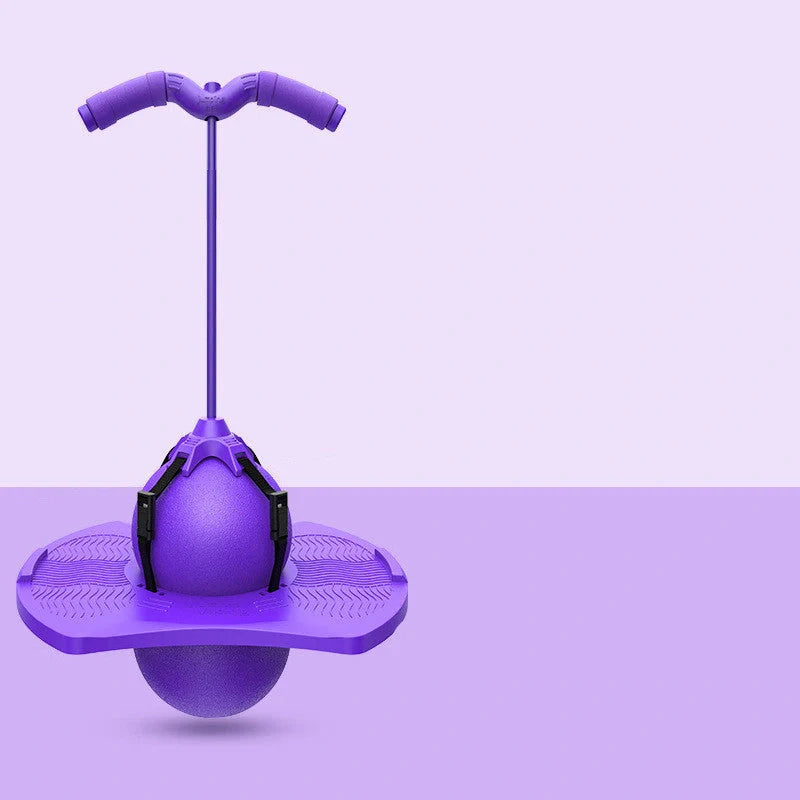 Bouncing ball toy frog for kids with elastic cord and foam base, promoting balance and coordination