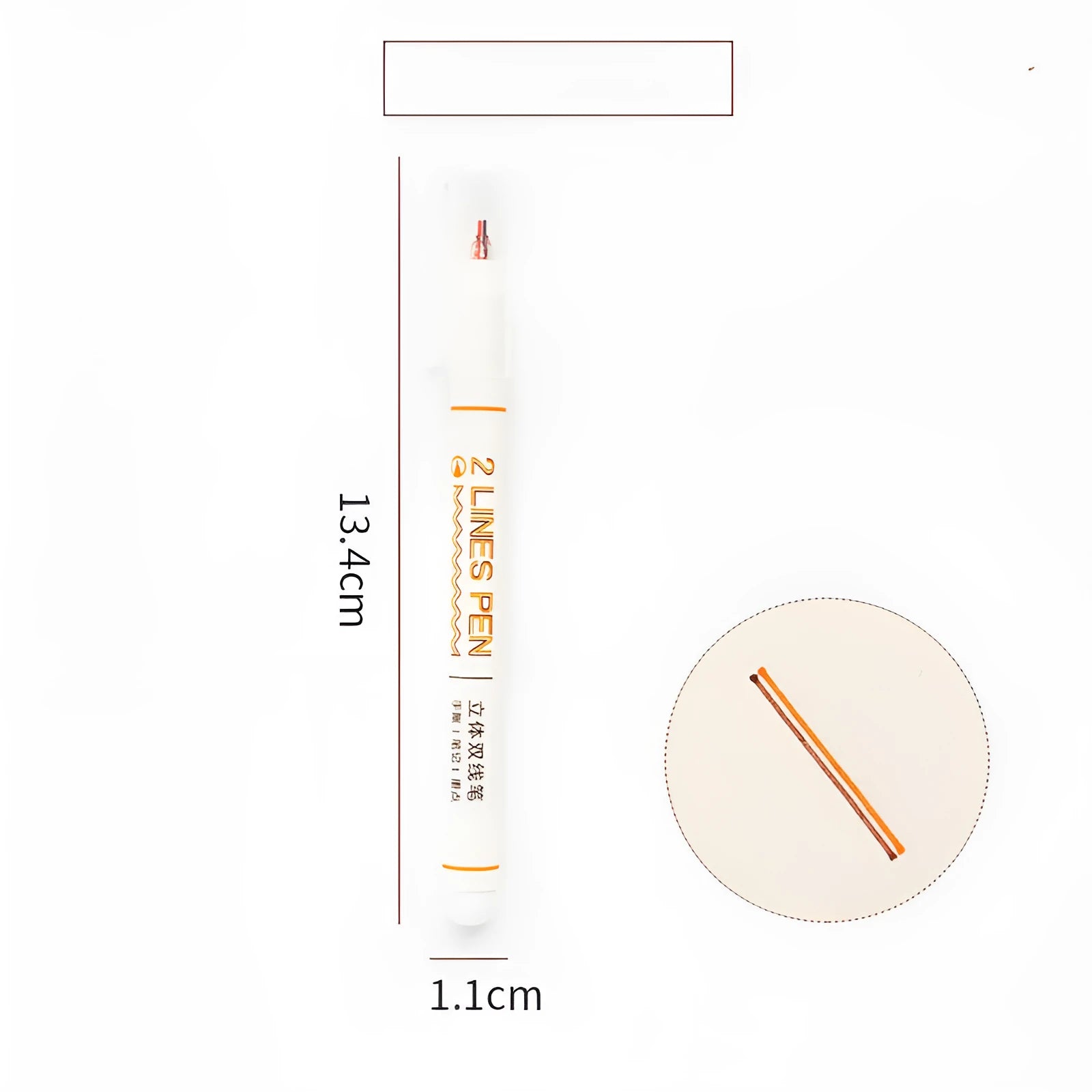Two-colour hand account marker highlighter pen with 0.5mm tip and 13.4cm plastic body for students
