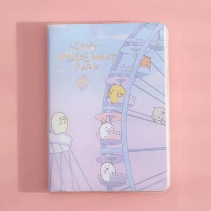 Waterproof A6 notepad with PU cover showing amusement park design and over 100 pages
