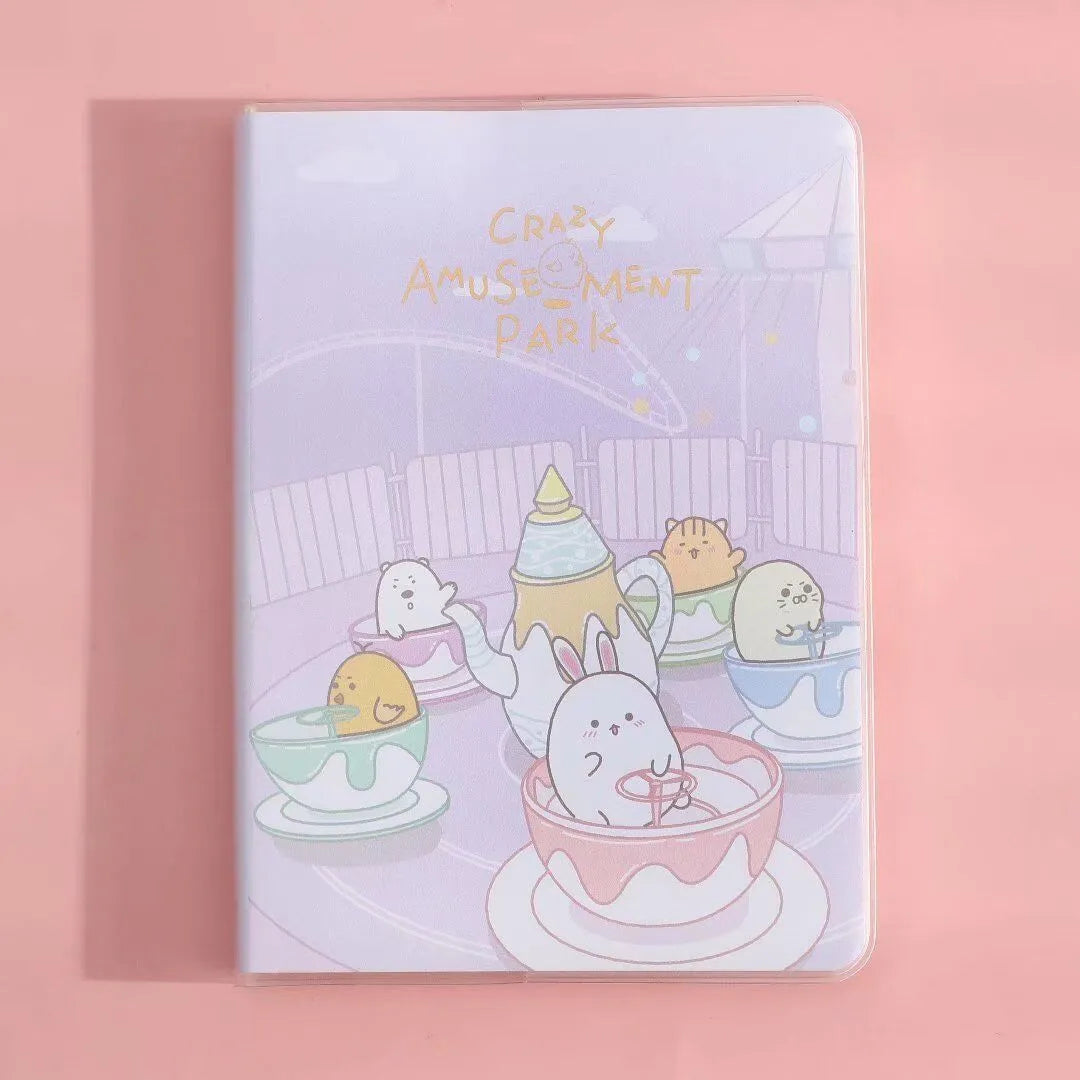 Waterproof A6 notepad with PU cover showing amusement park design and over 100 pages