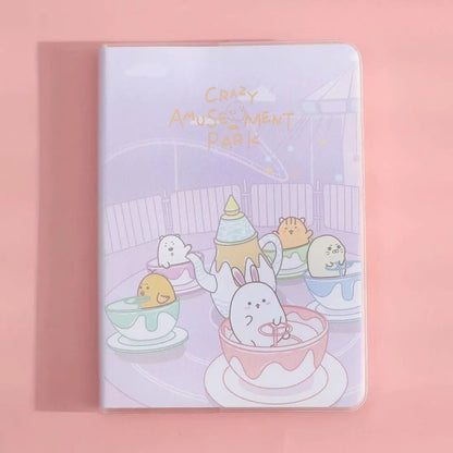 Waterproof A6 notepad with PU cover showing amusement park design and over 100 pages