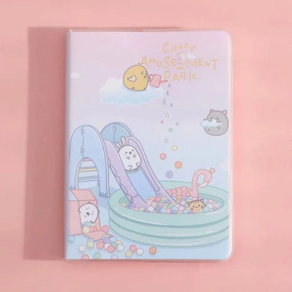 Waterproof A6 notepad with PU cover showing amusement park design and over 100 pages