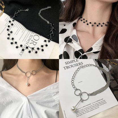 Personalized necklace collar with variety of pearl, crystal, and sequin designs for elevated style and comfort