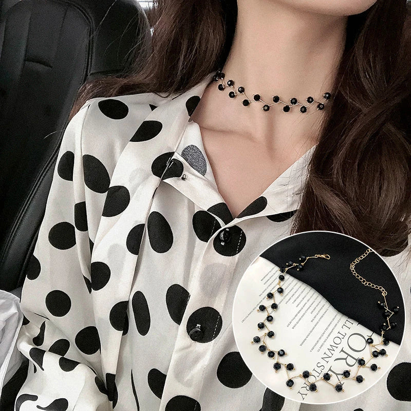 Personalized necklace collar with variety of pearl, crystal, and sequin designs for elevated style and comfort