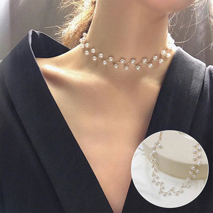 Personalized necklace collar with variety of pearl, crystal, and sequin designs for elevated style and comfort