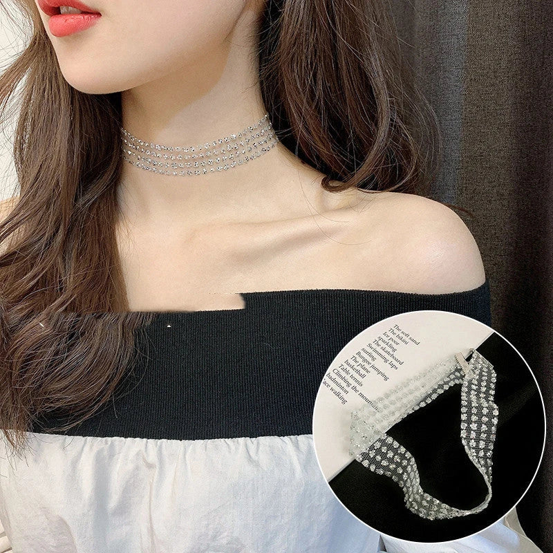 Personalized necklace collar with variety of pearl, crystal, and sequin designs for elevated style and comfort