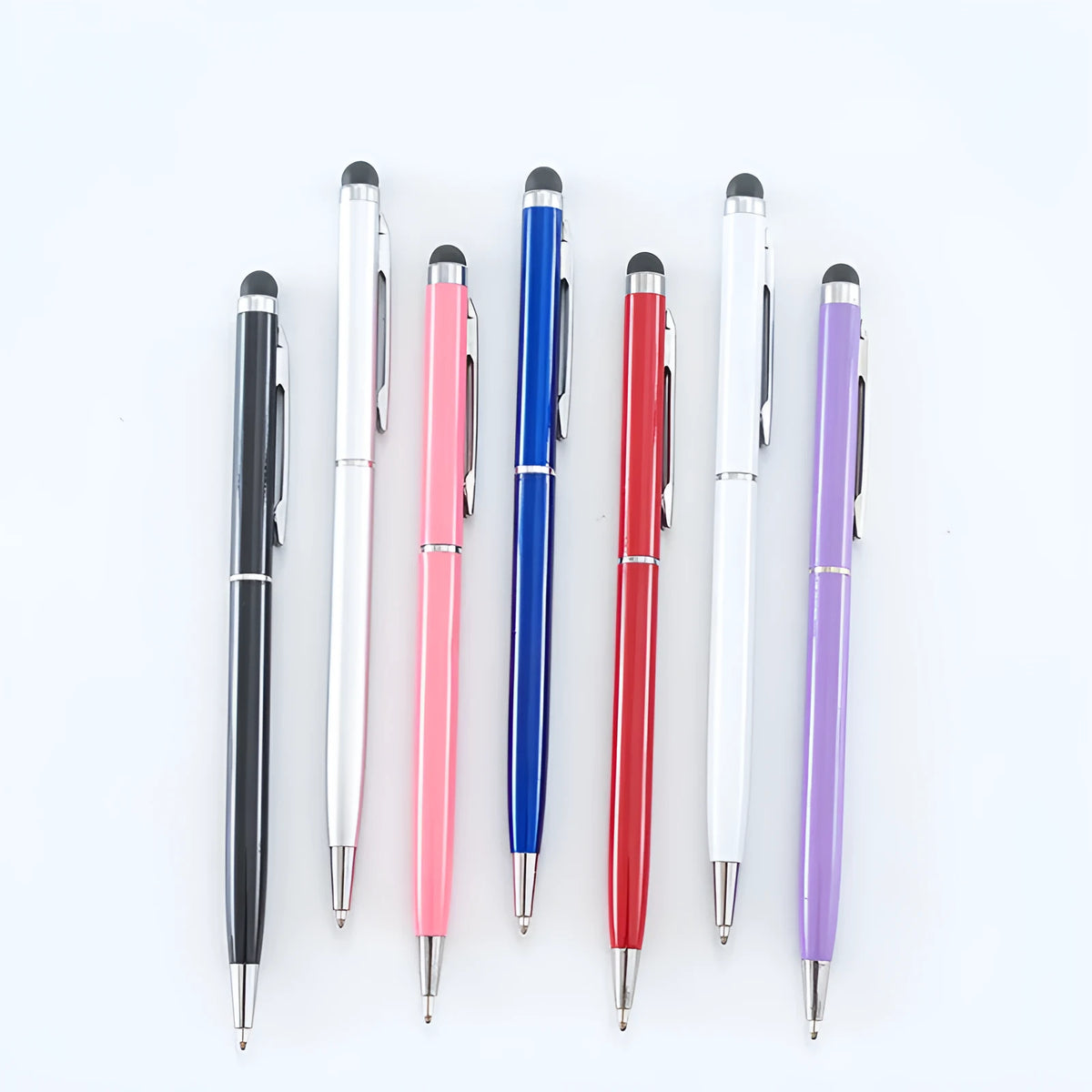 Rotating metal capacitive pen with 0.5mm tip in seven colour options