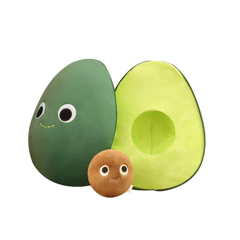 Soft, cuddly avocado-shaped plush toy in green, perfect for home decor and gift-giving