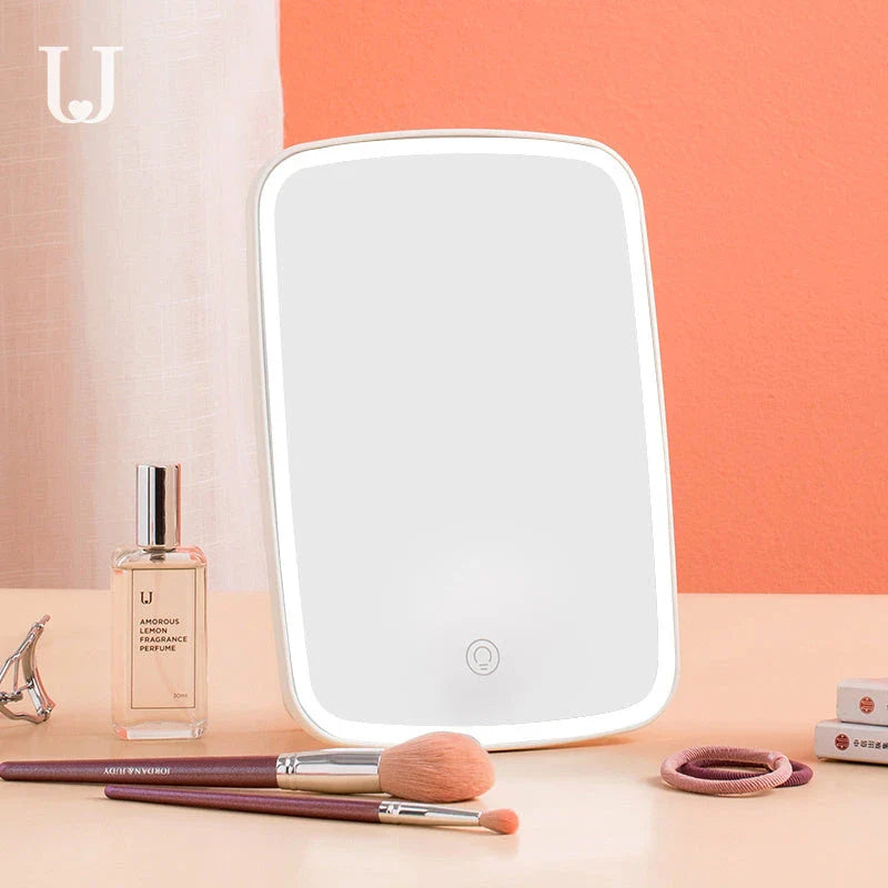 Adjustable LED makeup mirror with customizable lighting settings and high-definition glass for a flawless beauty routine