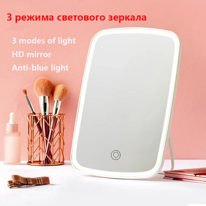 Adjustable LED makeup mirror with customizable lighting settings and high-definition glass for a flawless beauty routine