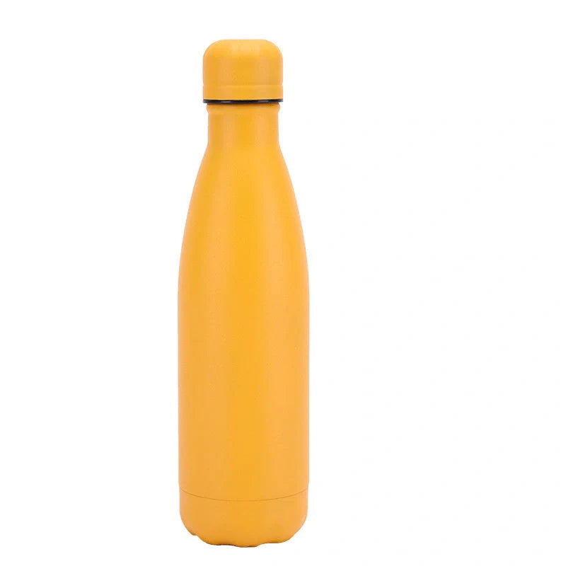 Stainless steel vacuum insulated water bottle with rubber painted surface in various colors
