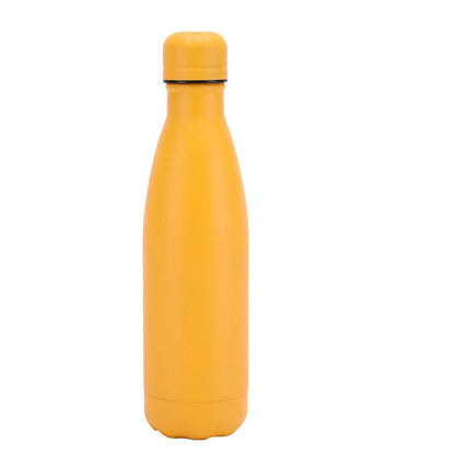 Stainless steel vacuum insulated water bottle with rubber painted surface in various colors