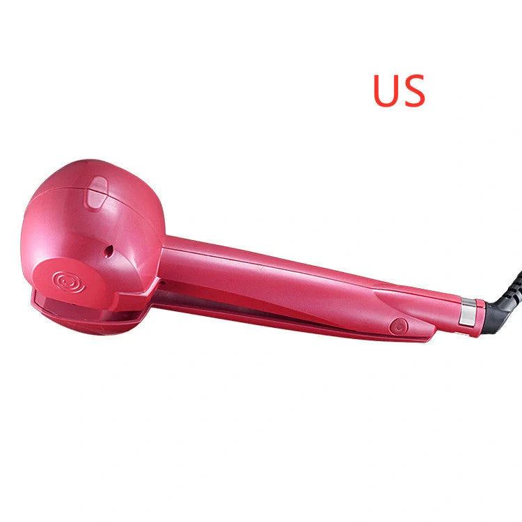 Automatic Curling Iron in pink, black, and blue with 360-degree rotation and fast heat feature