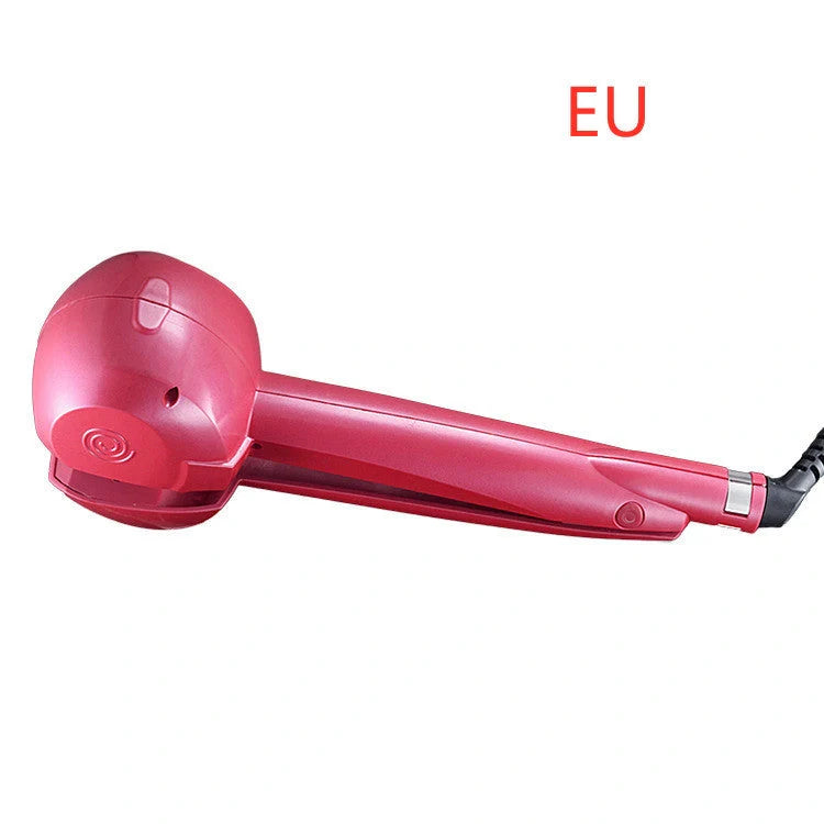 Automatic Curling Iron in pink, black, and blue with 360-degree rotation and fast heat feature