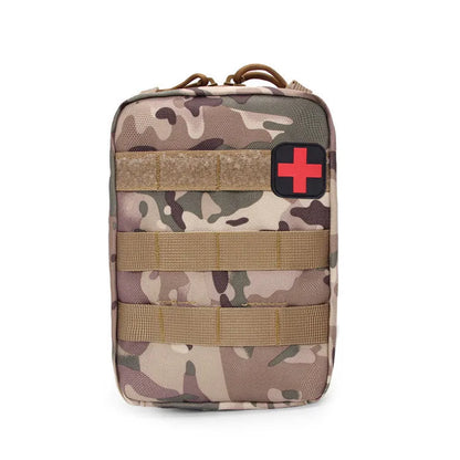 Medical bag tactical vest accessory bag in army green with 15cm x 21cm x 11cm dimensions and Velcro attachment