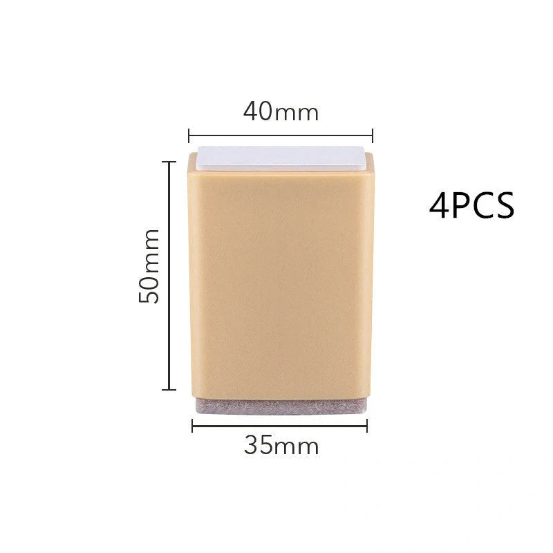 Modern ABS furniture legs with felt base for cabinets and tables, available in dark brown and beige.