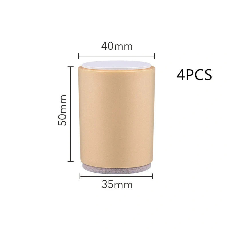 Modern ABS furniture legs with felt base for cabinets and tables, available in dark brown and beige.