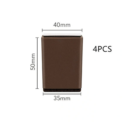 Modern ABS furniture legs with felt base for cabinets and tables, available in dark brown and beige.