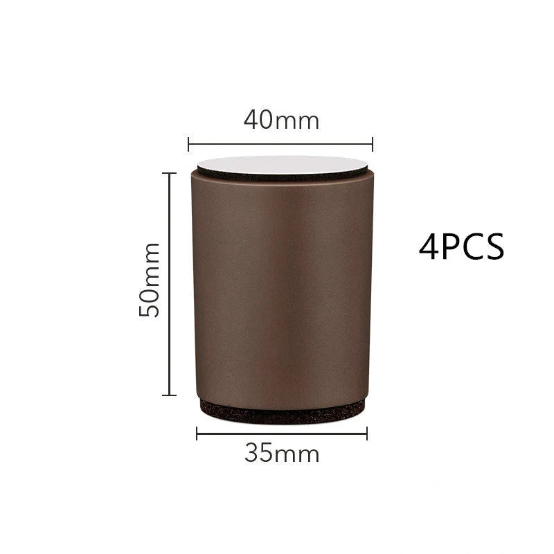 Modern ABS furniture legs with felt base for cabinets and tables, available in dark brown and beige.