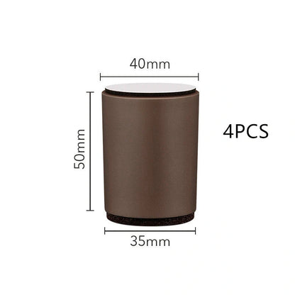 Modern ABS furniture legs with felt base for cabinets and tables, available in dark brown and beige.