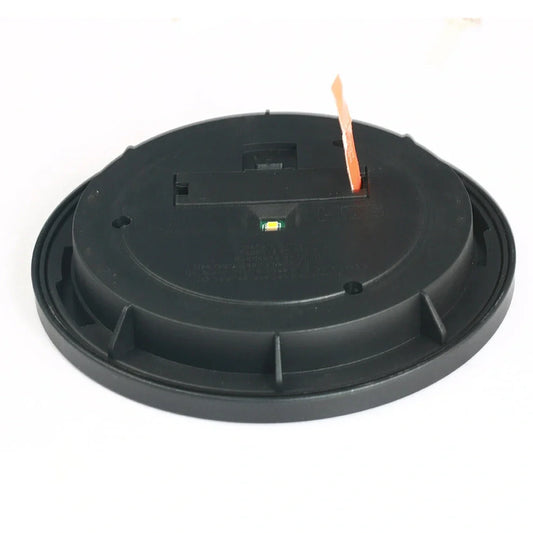 Black aluminium solar lawn light with 80mm diameter solar panel for garden pathway illumination