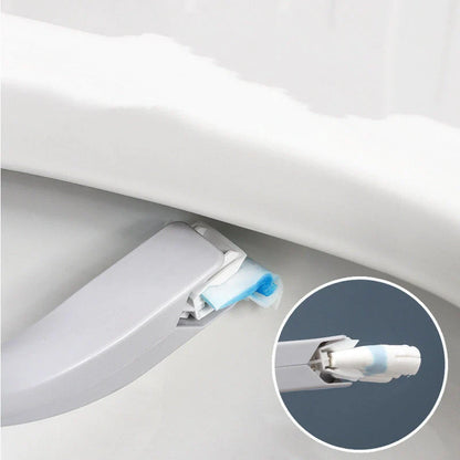 Disposable toilet brush set with replaceable heads for hygienic bathroom cleaning