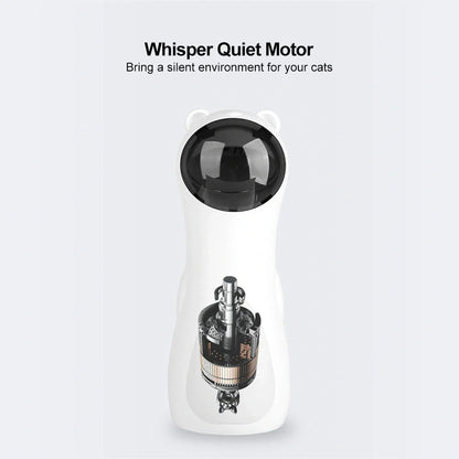 Automatic laser cat toy in white with adjustable modes and dual power supply