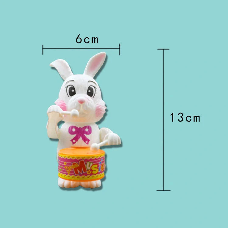 Cartton Rabbit Drumming Clockwork Wind-up Toy for children's fun and learning