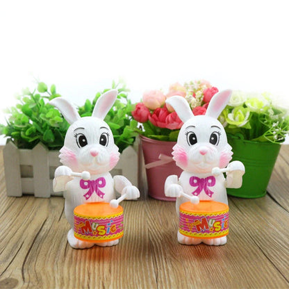Cartton Rabbit Drumming Clockwork Wind-up Toy for children's fun and learning