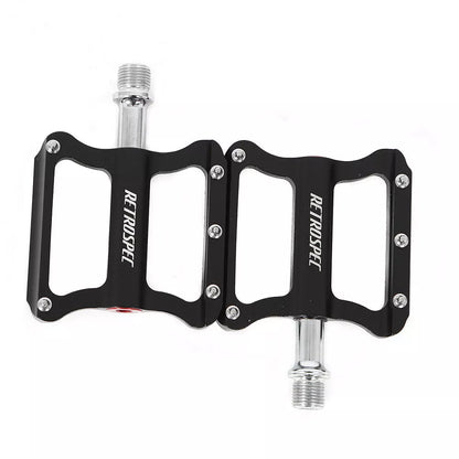 Lightweight aluminum mountain bike pedals with anti-skid nails and sealed bearings
