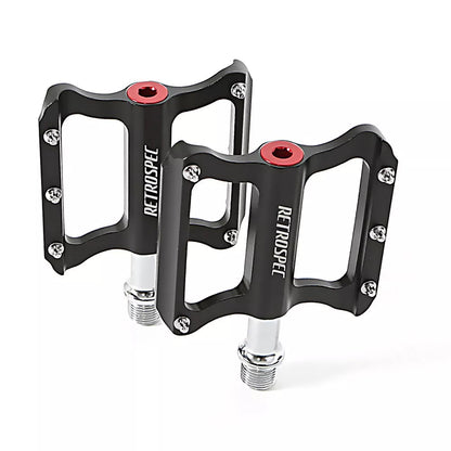 Lightweight aluminum mountain bike pedals with anti-skid nails and sealed bearings